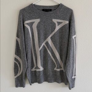 Skull Cashmere Gray Cashmere Crewneck Sweater